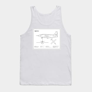 Bell X-1 - Airplane Blueprint - BD Tank Top